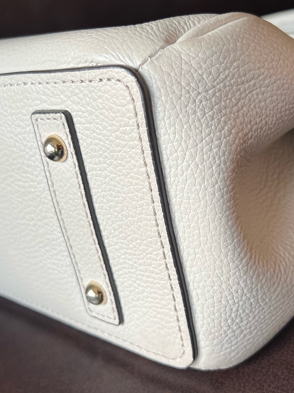 Y2K Dooney & Bourke Off-White Pebbled Leather Satchel Top Handle Bag - Picture 3 of 14